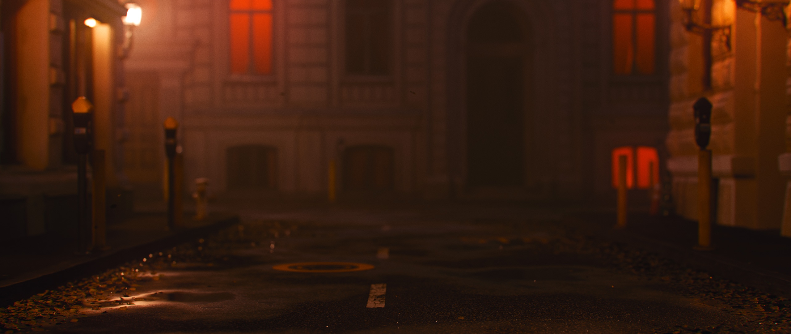 一张夜晚街道的照片